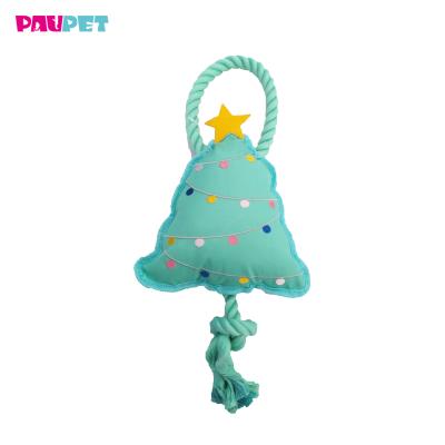 China Small Sustainable Christmas Tree Toy Organic Rubber Dog Toy Green Christmas for sale