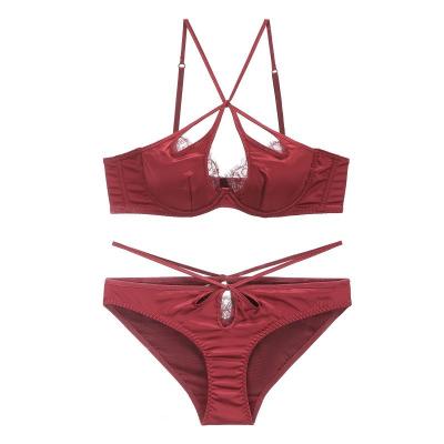 China 2022 new design sexy high quality QUICK DRY red sexy underwear and bra matching sets for sale