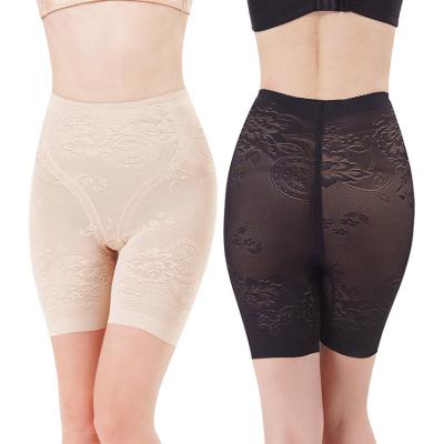 China High waist women plus size mesh fabric breathable shapewear women's tummy control panties slimming shorts with jacquard pattern for sale