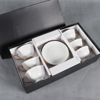 China Modern Design Sustainable Tea Set Coffee Cups And Saucers Wholesale Custom Eco Ceramic Material for sale