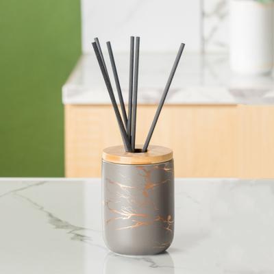 China Hot Sale Ceramic Aroma Bottle Viable 350ml Home Decorative Luxury Marble Tubular Diffuser For Home Hotel for sale