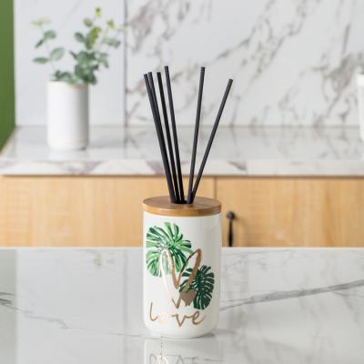 China Modern Cheap Custom Fresh Tubular Home Decor Aroma Air Diffuser Ceramic Price Perfume Bottle With Sticks for sale