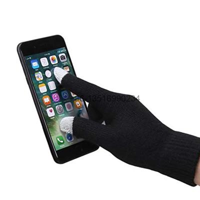 China Plain Custom 5 Five Finger Knitted Gloves Touch Screen Touch Screen Gloves With Custom Logo for sale