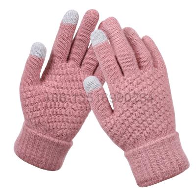 China Plain Drop Shipping Acrylic Gloves Jacquard Weave Touch Screen Gloves Retail Gloves for sale