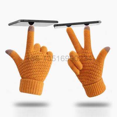 China Simple Free Design Mock Up Mittens Gloves Jacquard Weave Acrylic Gloves for sale