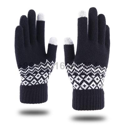 China Plain Mittens Gloves Jacquard Weave Winter Gloves For Men Women for sale