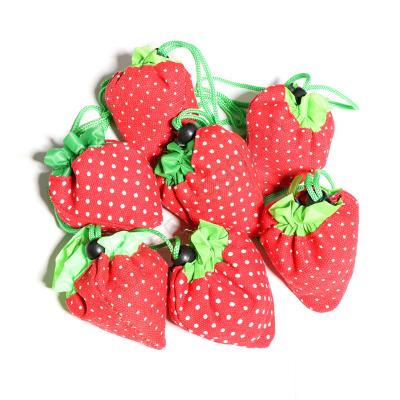 China Strawberry Bag Popular Fashion Design Strawberry Handled Foldable Drawstring Bag for sale