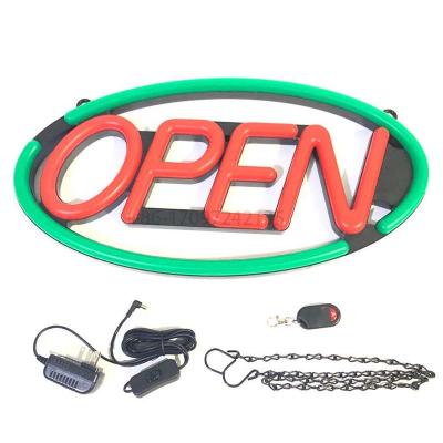 China Buildings Oval Ultra Bright Neon Sign Remote Control Led Panel LED Open Display for sale