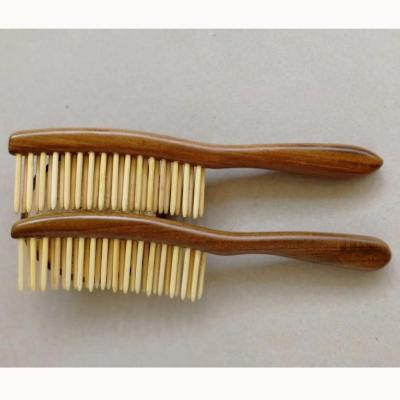 China 2020 Comfortable Hair Comb Sandalwood Wooden Handle With Long Double Row Bamboo Comb Hair Comb Supplier for sale