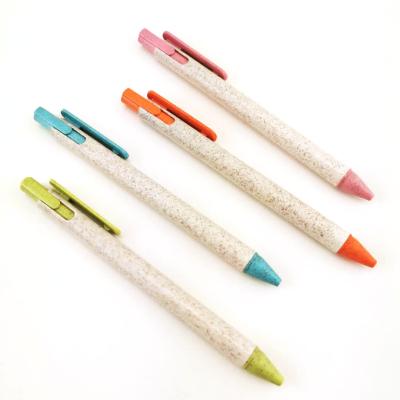 China Promotional Pen Hot Sale Eco Wheat Straw Biodegradable Pen With Logo Print For Promotion Gifts for sale