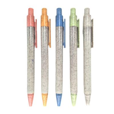 China Wheat Straw Promotional Pen Eco Biodegradable Pen With Logo Print For Promotion Gifts for sale