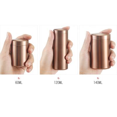 China 45*65 Mm Logo Printing Aluminum Tea Pot Spiral Mouth Teapot Aluminum Round Container With Spiral Mouth 60MM for sale