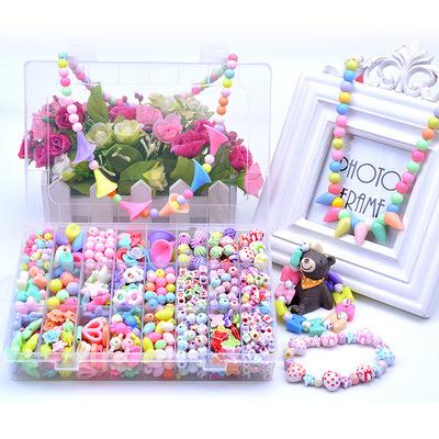 China Children's Toy Amazon Hot Selling Beads Set for Jewelry Making Girls Craft DIY Necklace Bracelets Colorful Acrylic Alphabet Beads for sale