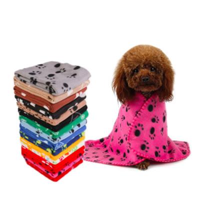 China 2019 Wholesale Price High Quality Hot Pet Viable Cat Dog Blanket Mat Paw Print Cushion Soft Bed Blankets for sale