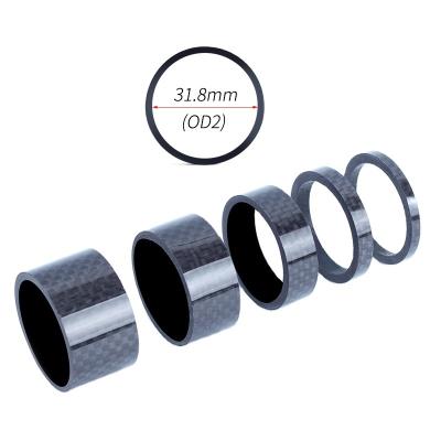 China Bicycle Parts Bike Carbon Fiber Headset Spacer 28.6/31.8mm Fork Headset Gasket Recycling Pad 3mm/5mm/10mm/15mm/20mm for sale