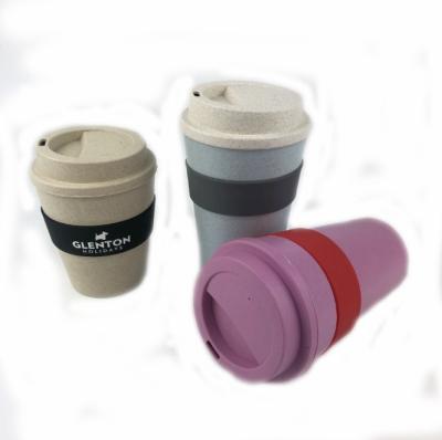 China Sustainable Wholesale Custom Bamboo Fiber Eco Friendly Coffee Mug With Lid Cup Gift Mug for sale