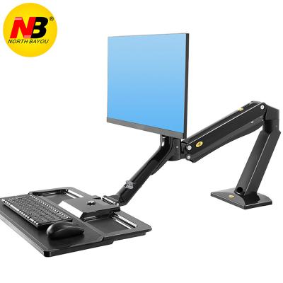 China (Size) NB: FC40 Adjustable Ergonomic Height Adjust Computer Sit Stand Workstation 24-35 Inch Monitor Mount Bracket With Keyboard Plate Desktop Stand for sale