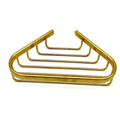 China Easy Hot Sale Modern Gold Soap Dish Bath Hardware Metal Wire Soap Basket for Hotel and Home for sale