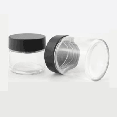 China 2022 Cosmetic Bottle Custom Design Round 60ml Food Child Proof Glass Cream Jar Straight Side Jar for sale