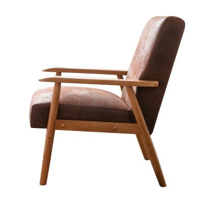 China CUSHIONED Solid Wood Modern Armchair Accent Chair Wood Frame Style Living Room Furniture for sale