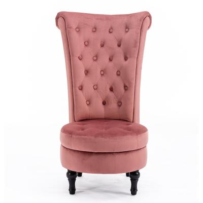 China High Storage Rose Retro Button Tufted Royal Design Armless Back Chair with Solid Wood Storage and Legs for sale