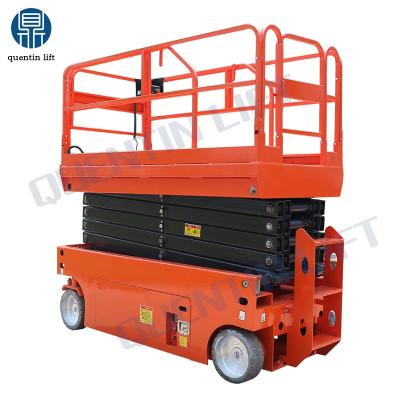 China Flexible movement in scissor lift moving lifting platform driven narrow self-propelled scissor lift aerial work platform for sale