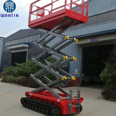 China Rough-terrain mobile capacity track platform work tracked self-propelled truck crawler telescopic scissor lift for sale