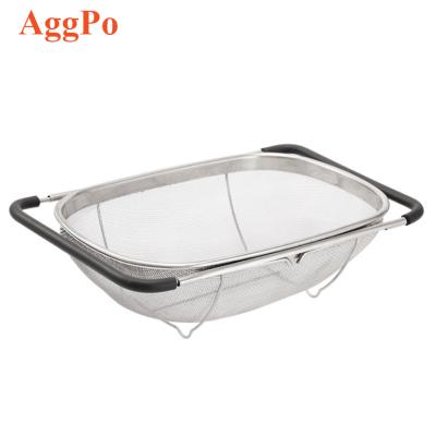 China Viable Over The Sink Expandable Dish Drying Rack, Dish Drainer Rack Fruit And Vegetable Rack In The Sink Or On The Counter for sale