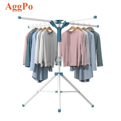 China Durable Tripod Clothes Drying Rack, Folding Compact Laundry Dryer Hanger Storage Steel For Indoor Outdoor for sale