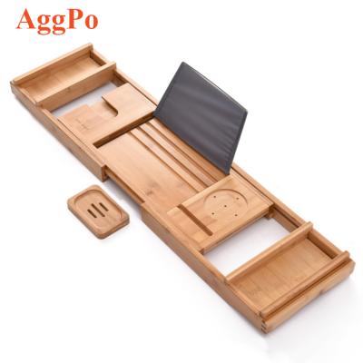 China Luxury Bathtub Caddy Tray, 1 or 2 People Bath and Bed Tray, Bathtub Table Caddy with Extending Sides for sale