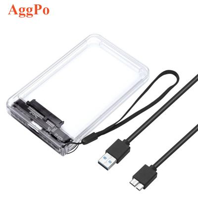 China 2.5inch External Enclosure Tool Free Portable Transparent Network Storage Case USB3.0 HDD Hard Drive Case For For 2.5/3.5 SSD/HDD With 5Gbps for sale