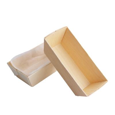 China Disposable Biodegradable Disposable Wooden Box Toast Box Baking Tray Loaf Pan Bakery Supplier Bread Baking Box for sale