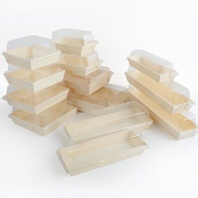 China Biodegradable Biodegradable Disposable Container Charcuterie Cheese Supply Tiffin Wooden Panels Takeout Food Bento Lunch Sushi Box for sale