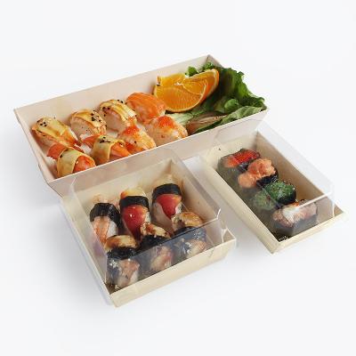 China Disposable Eco-Friendly Customized Takeaway Food Trapezoid Container Dessert Cake Sushi Tray Packaging Box for sale