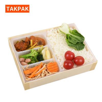 China Sustainable Biodegradable Tableware Rice Box Take Away Food Carrier Bento Folding Lunch Box for sale