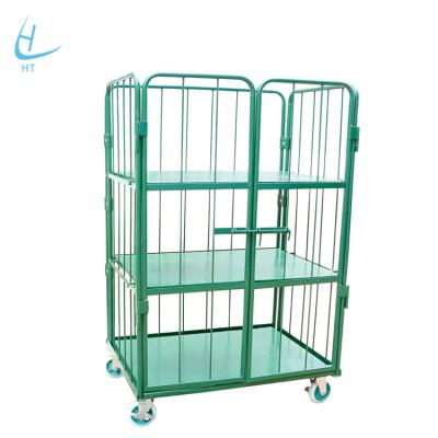 China Warehouse Logistics Steel Material Folding Roll Cage 400KG for sale