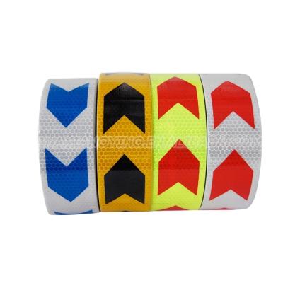 China Tear Resistant Honey Comb Type Arrow PVC/PVC+PET High Intensity Reflective Tape For Safety for sale