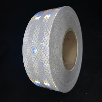 China Untearable White Micro Grade 5cm*45m Prismatic Building Tape Reflective Film,Reflective Reel Cart for sale