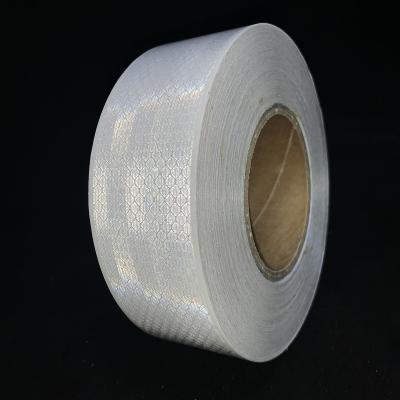 China Untearable 5cm*45m High Visibility Lap Truck Car White Reflective Sticker Tape For Safety Sign for sale