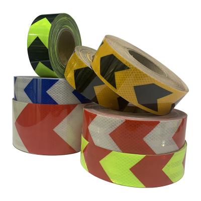 China Untearable High Visibility Reflective Spool Cart, Dot Reflective Tape With Arrow Printing For Safety Markings Sign for sale