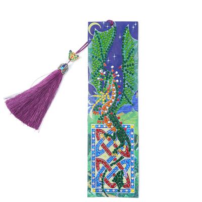 China Special Shaped Marks Diamond Embroidery Cross Stitch of Diamond Painting Bookmark 5D DIY Diamond Art Mosaic Leather Tassel Book of Traditional Chinese for sale