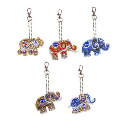 China Beaded Cross Material Kit Handmade Embroidery Backpack Handicraft Of Chinese Traditional Full Stitch Cute Elephant DIY Keychain for sale