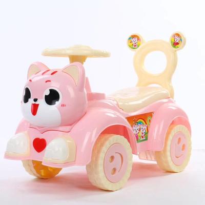 China 2021 Fashion Style Kids Baby Stroller Toy Car Baby Swing Car Plastic Ride On Slide Ride On Car With 2 Colors BB Steering Wheel for sale