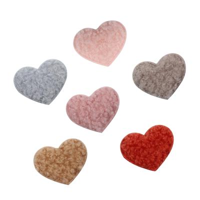 China 2020 Handmade Women's Hair Accessories DIY Teddy Wool Heart Felt Pads Valentine's Day New Arrival DIY Hair Accessories Headwear For Girl for sale