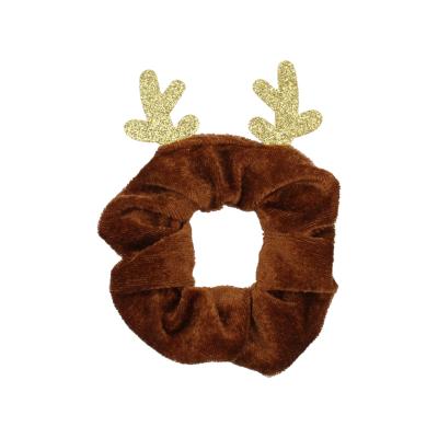 China 2020 Handmade DIY Hair Accessories New Arrival Christmas Festival Deer Antler Headdress Velvet Scrunchies Hair Bands For Girl Party Headwear for sale