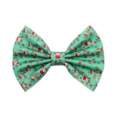 China 2020 arravial diy holiday diy hair accessories leather bow new winter christmas eve kids hair accessories printed deer bowknot for sale