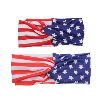 China 2020 4th of July Headband Star Cloth Cross Fabric American Bunny Head Wrap Accessories DIY Headwear Mom and Baby Hair Accessories for sale