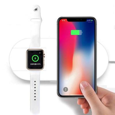 China Hot Selling 2 in 1 10W Qi Wireless Charger Pad Fast Charging Wireless Charger Pad Stand For Iphone Apple Watch AIRPOWER 2 for sale