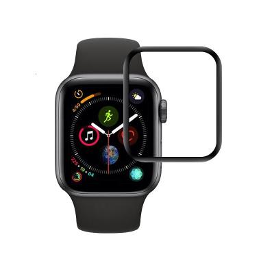 China New Anti-scratch Full Glue Glass For Apple Watch 44mm 40mm Series 4 3D Glue Full Cover Tempered Glass Screen Protector Film for sale