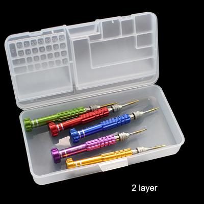 China High Hardness Double Layer Cell Phone Repair Storage Box For iPhone LCD Screen Motherboard IC Chips Component Screws Organizer Container for sale